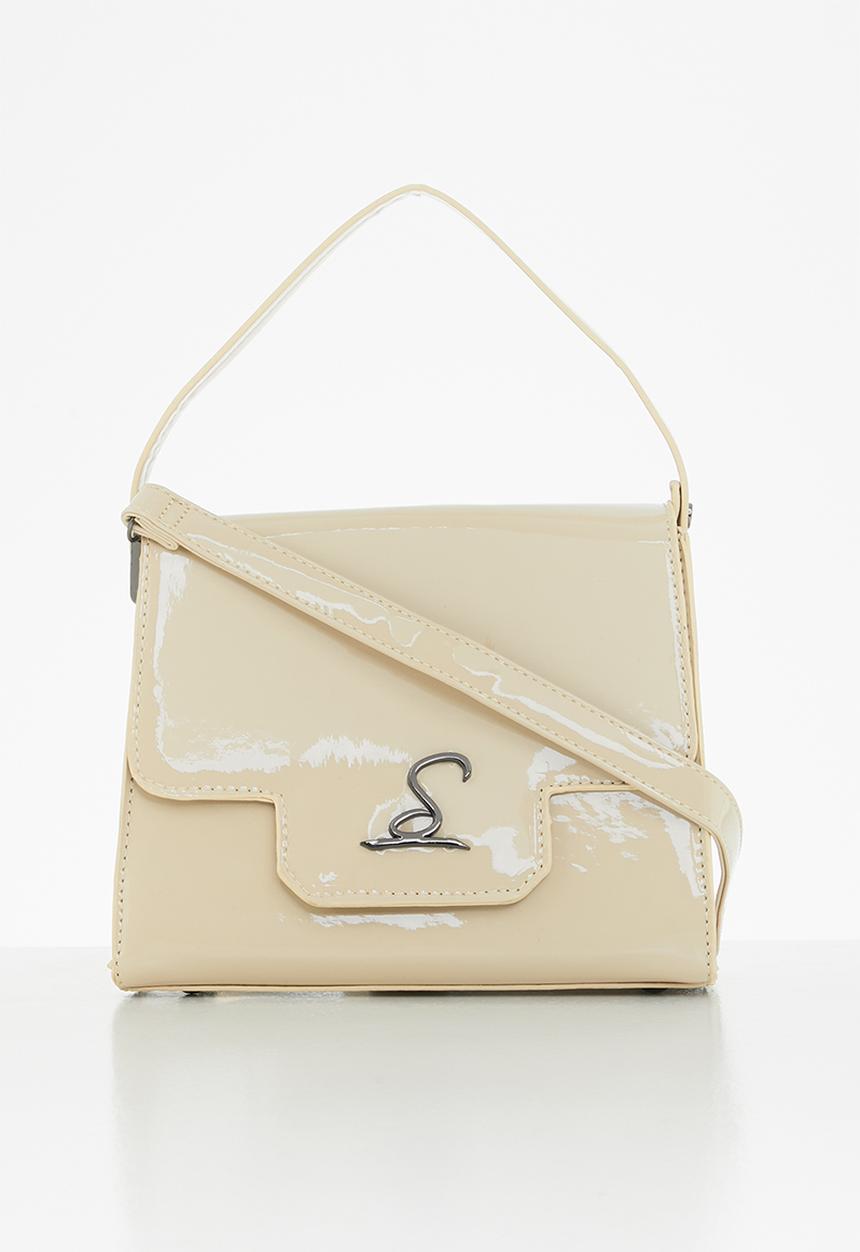 Seduction - Patent pu tote bag - beige