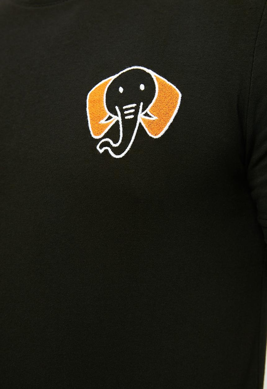 Trendyol - Chest graphic short sleeve tee - black