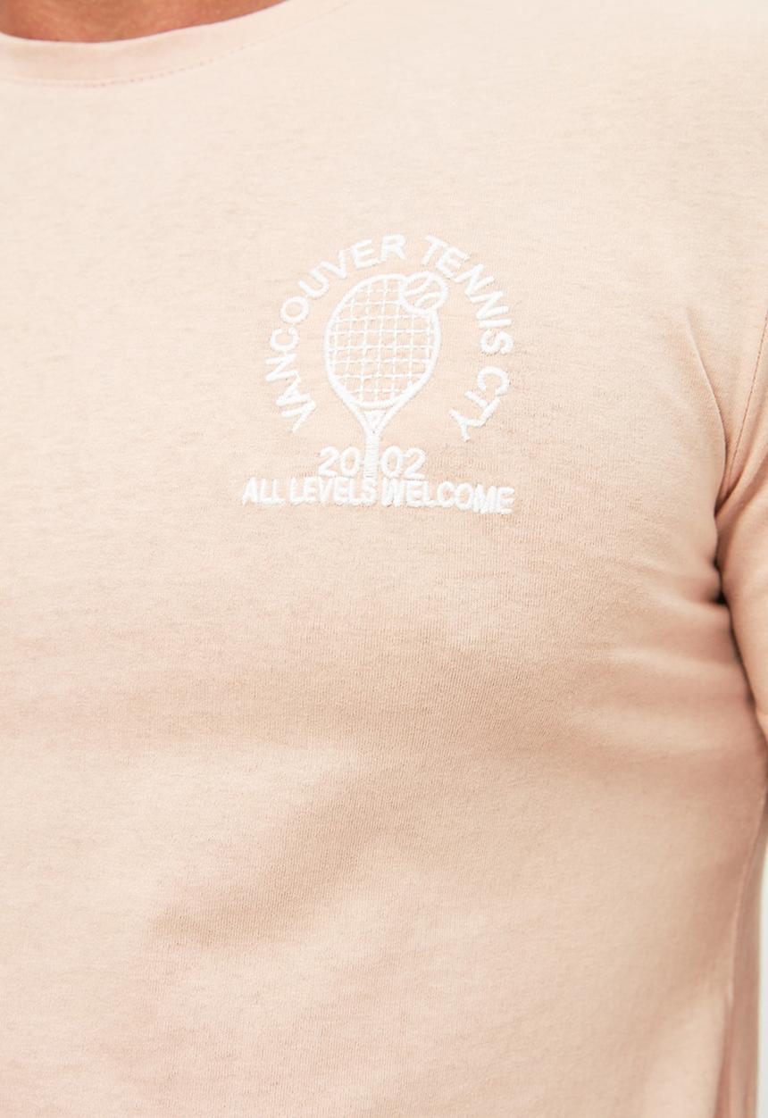 Trendyol - Chest printed short sleeve tee - stone
