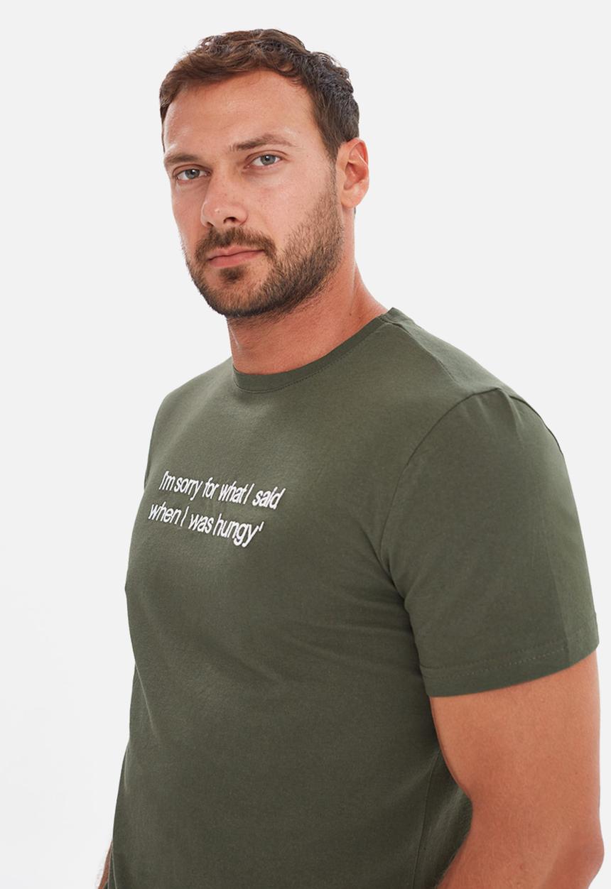 Trendyol - Graphic short sleeve tee - olive