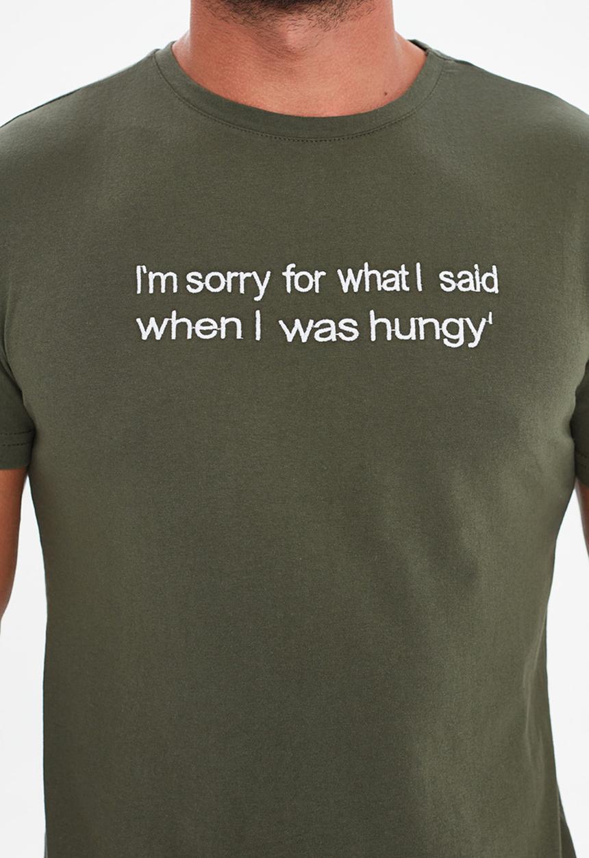 Trendyol - Graphic short sleeve tee - olive