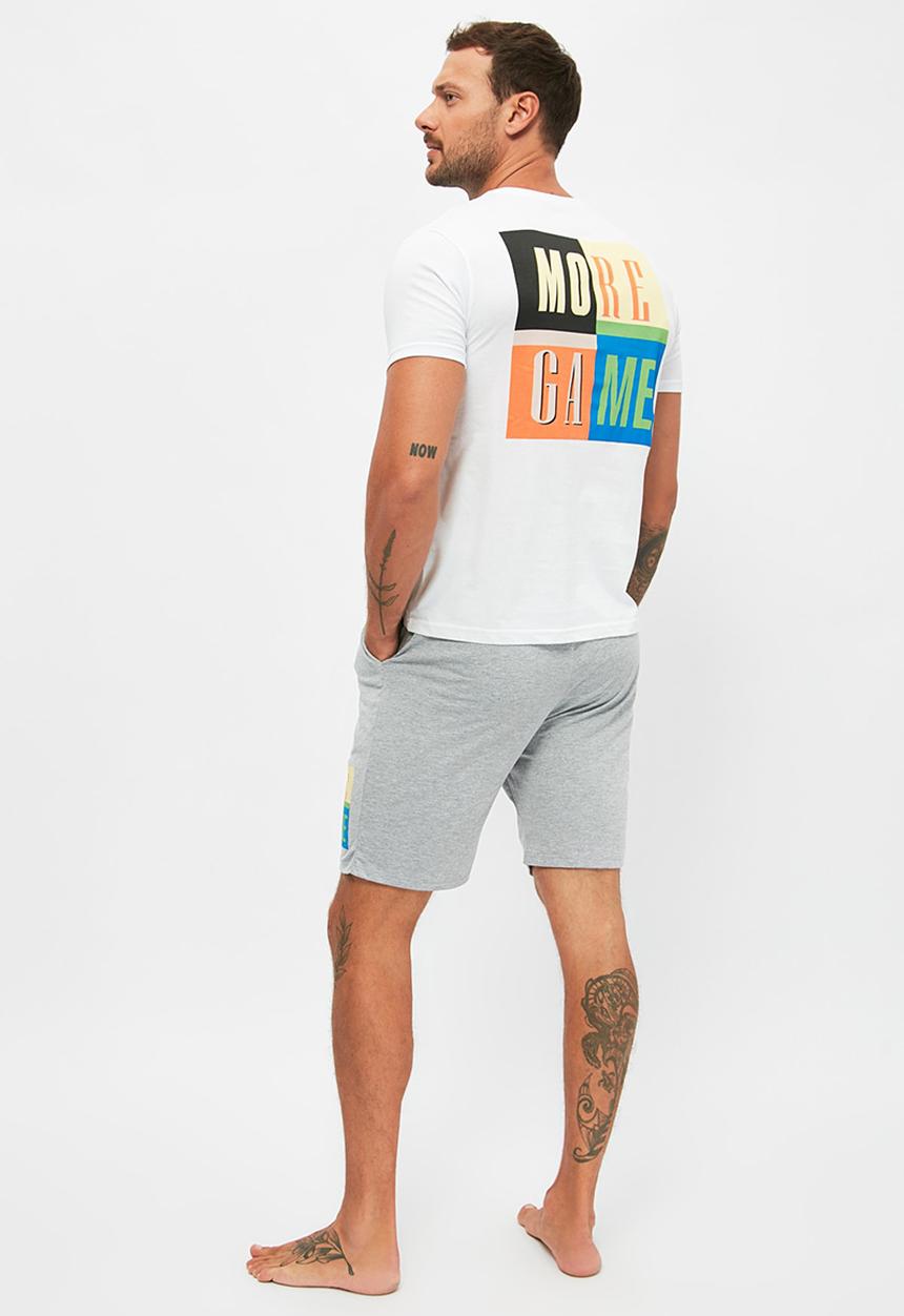 Trendyol - Short sleeve tee & shorts sleep set - grey print