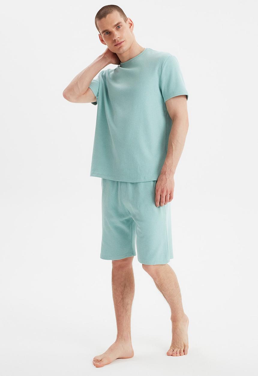 Trendyol - Plain top & shorts pj set - mint