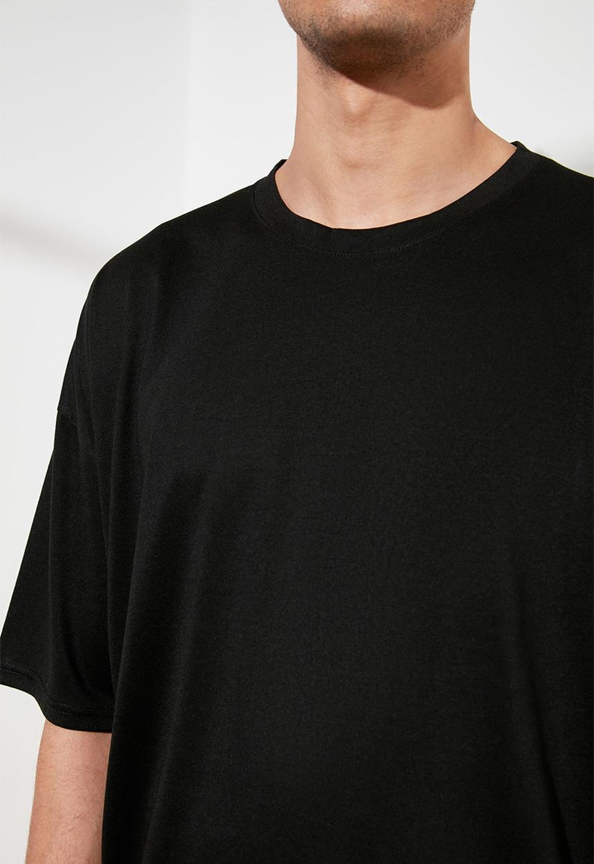Trendyol - Drop shoulder short sleeve tee - black