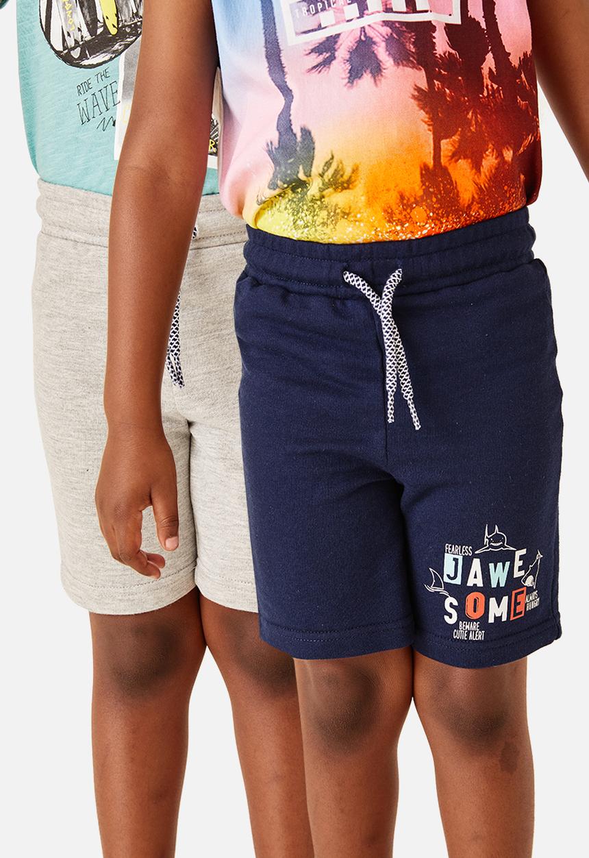 Flyersunion - 2 pack fleece short - grey & navy