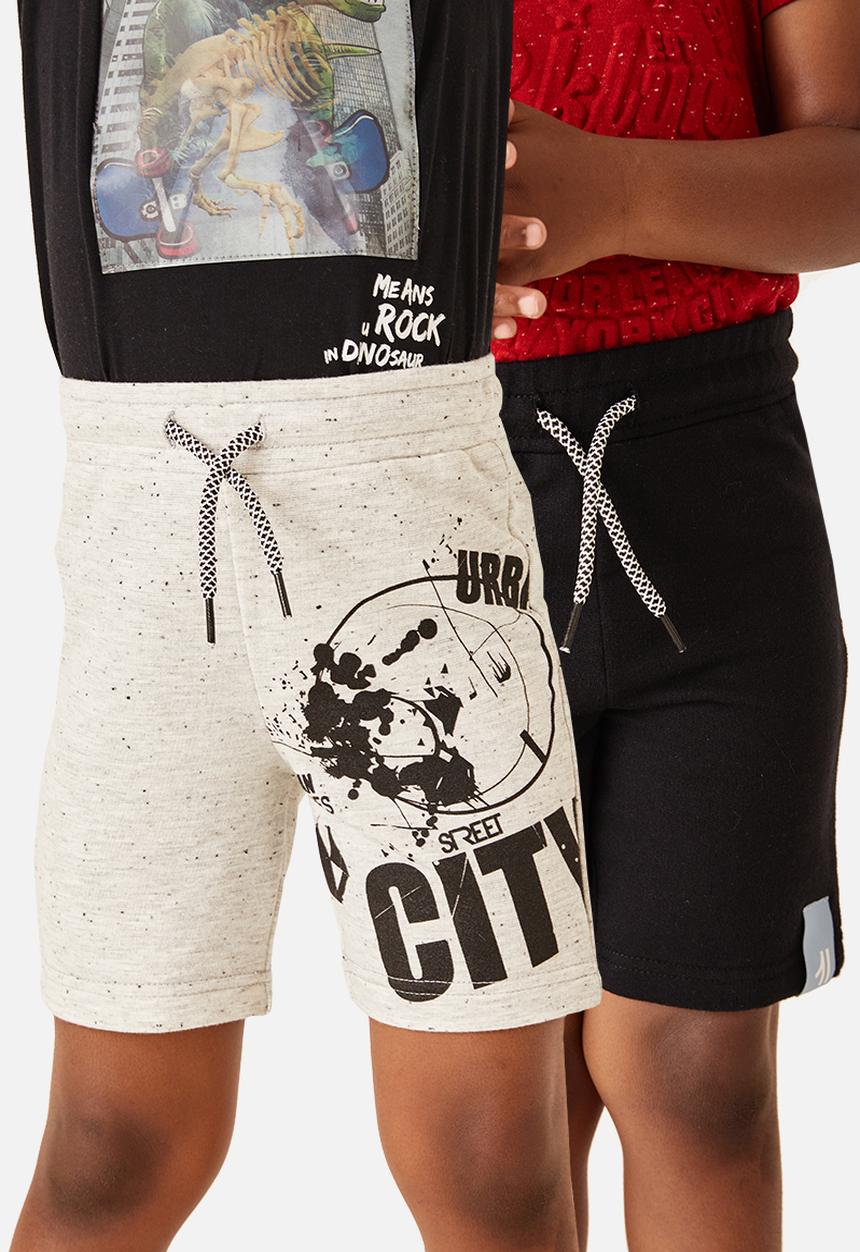 Flyersunion - 2 pack fleece short - black & grey
