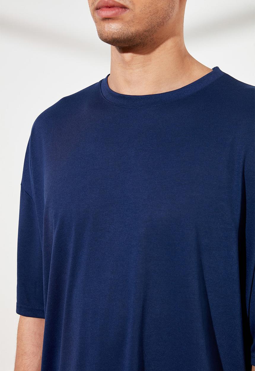 Trendyol - Drop shoulder short sleeve tee - navy