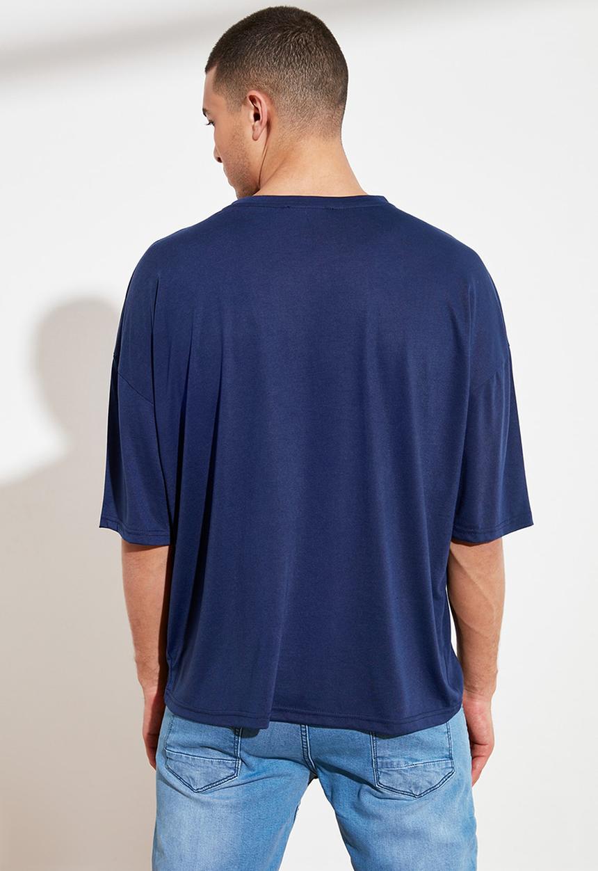 Trendyol - Drop shoulder short sleeve tee - navy