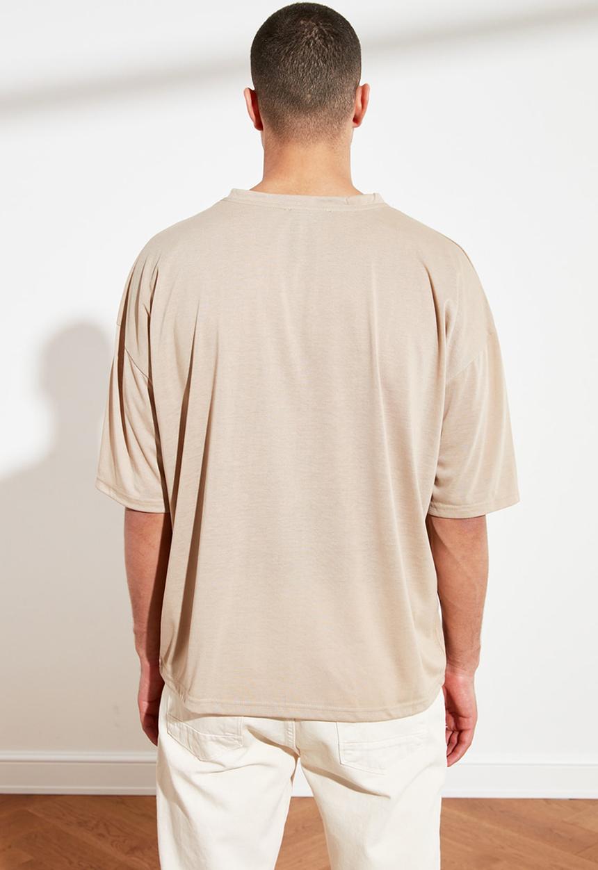 Trendyol - Drop shoulder short sleeve tee - stone