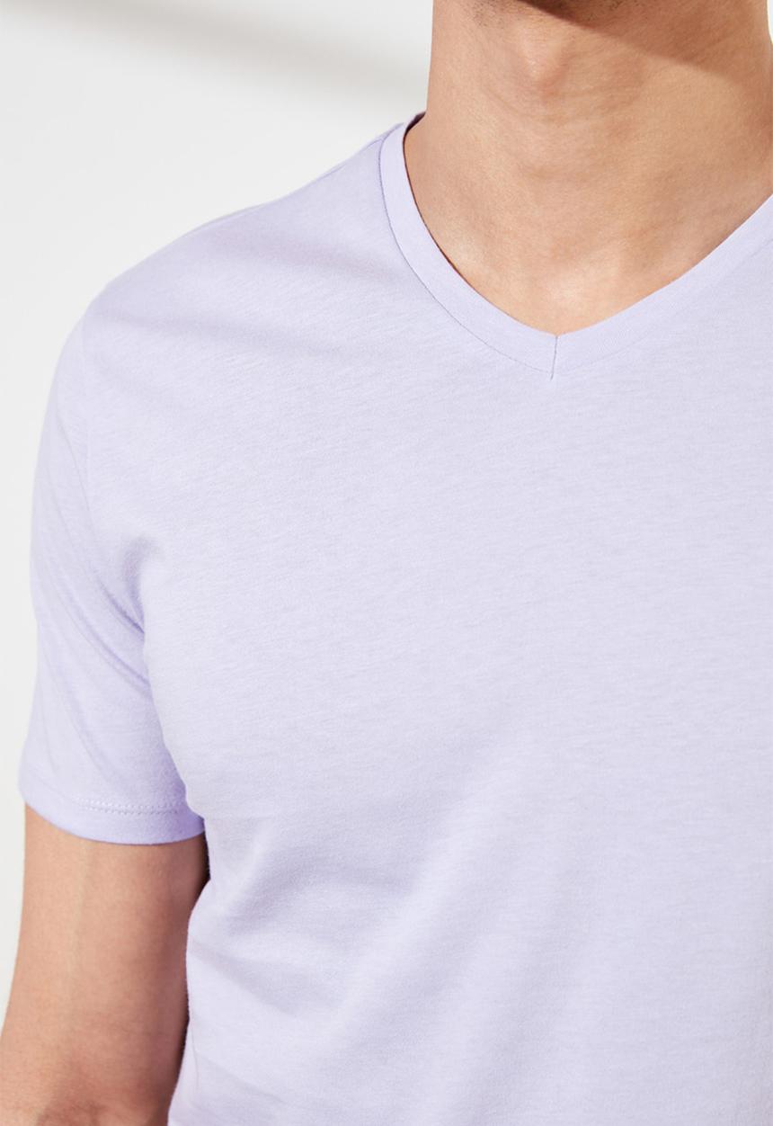 Trendyol - Plain short sleeve tee - lilac