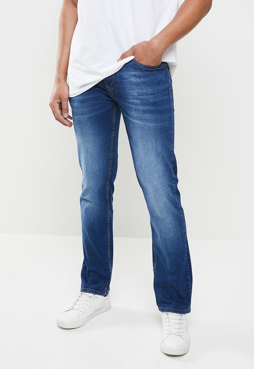 GUESS - Mid wash slim straight jeans - mid blue