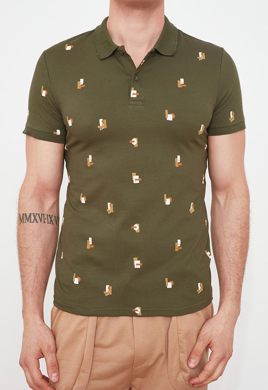 Trendyol - Printed short sleeve golfer - khaki