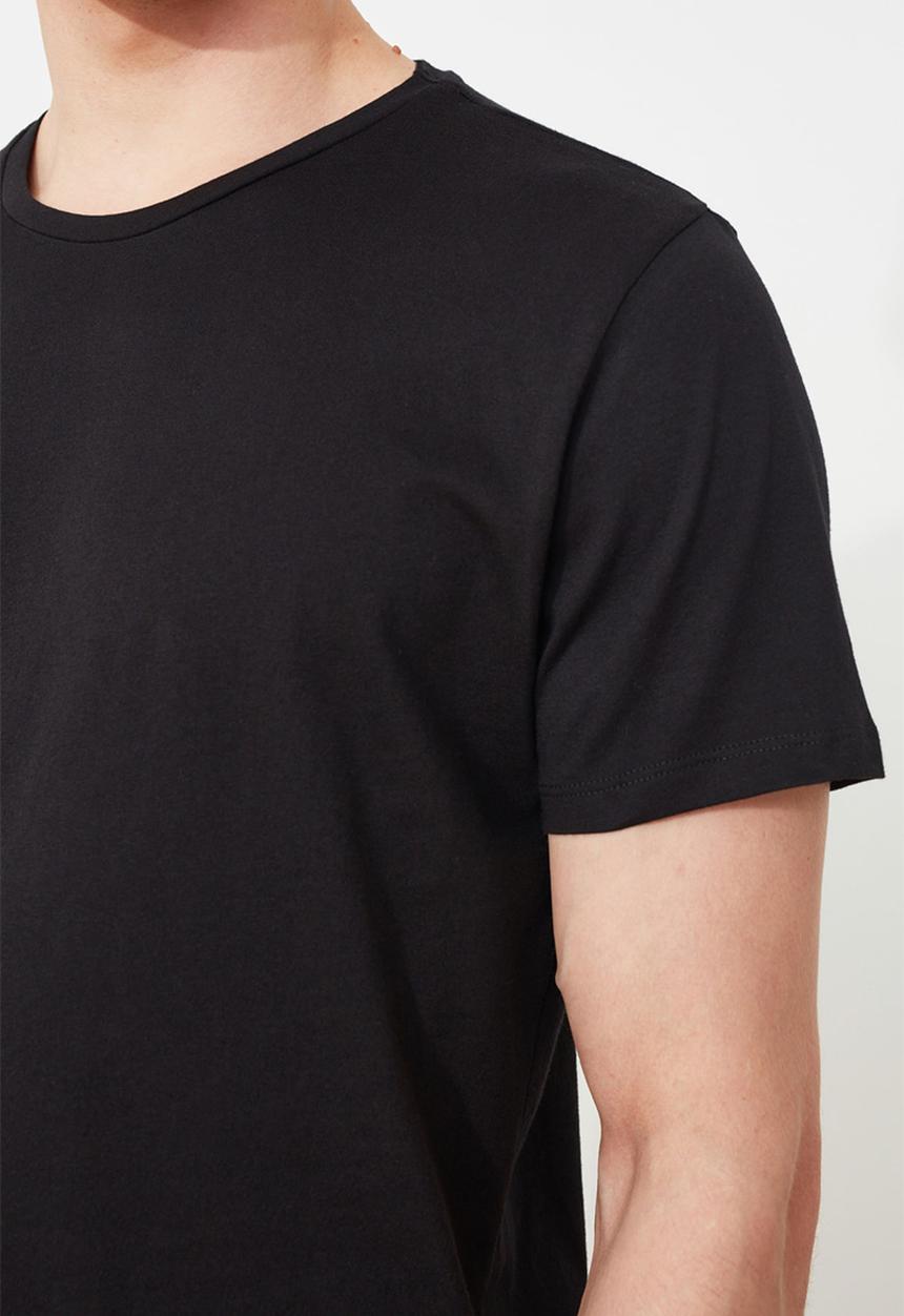 Trendyol - Back print short sleeve tee - black