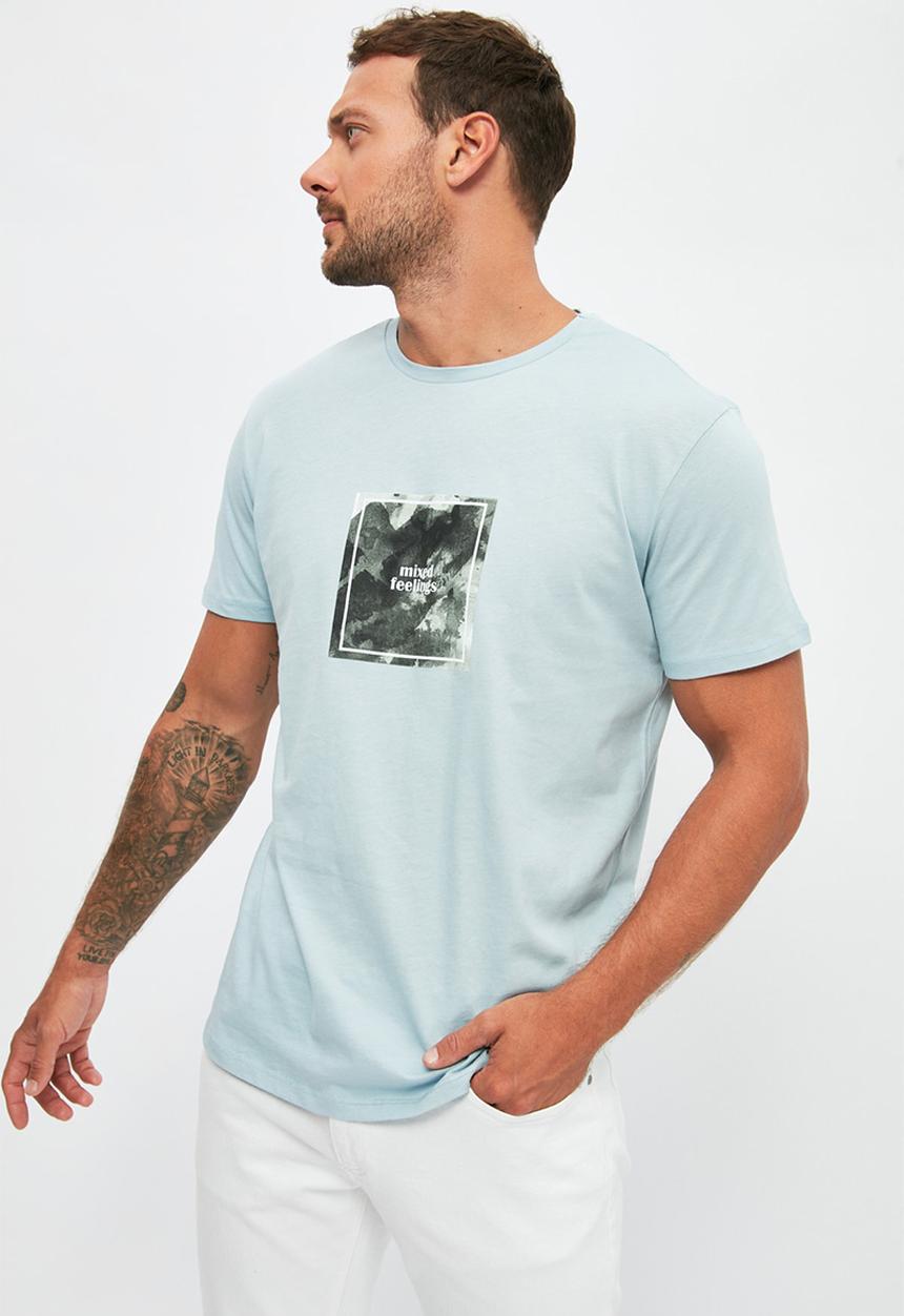 Trendyol - Graphic short sleeve tee - blue