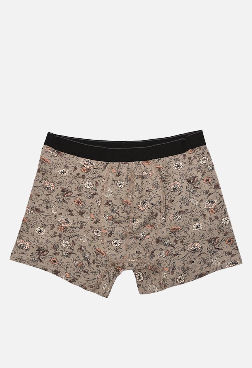 Trendyol - Printed 3 pack boxer shorts - stone/black/grey