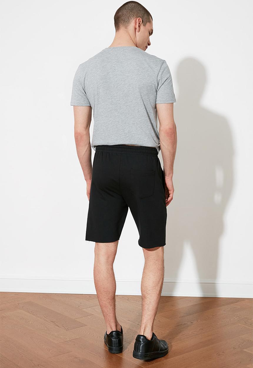 Trendyol - Contrast drawstring sweatshorts - black