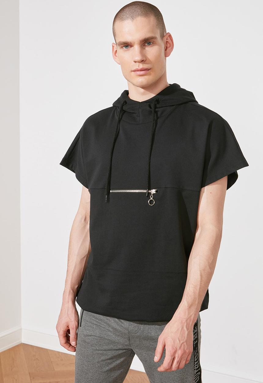 Trendyol - Zip detail sweater - black