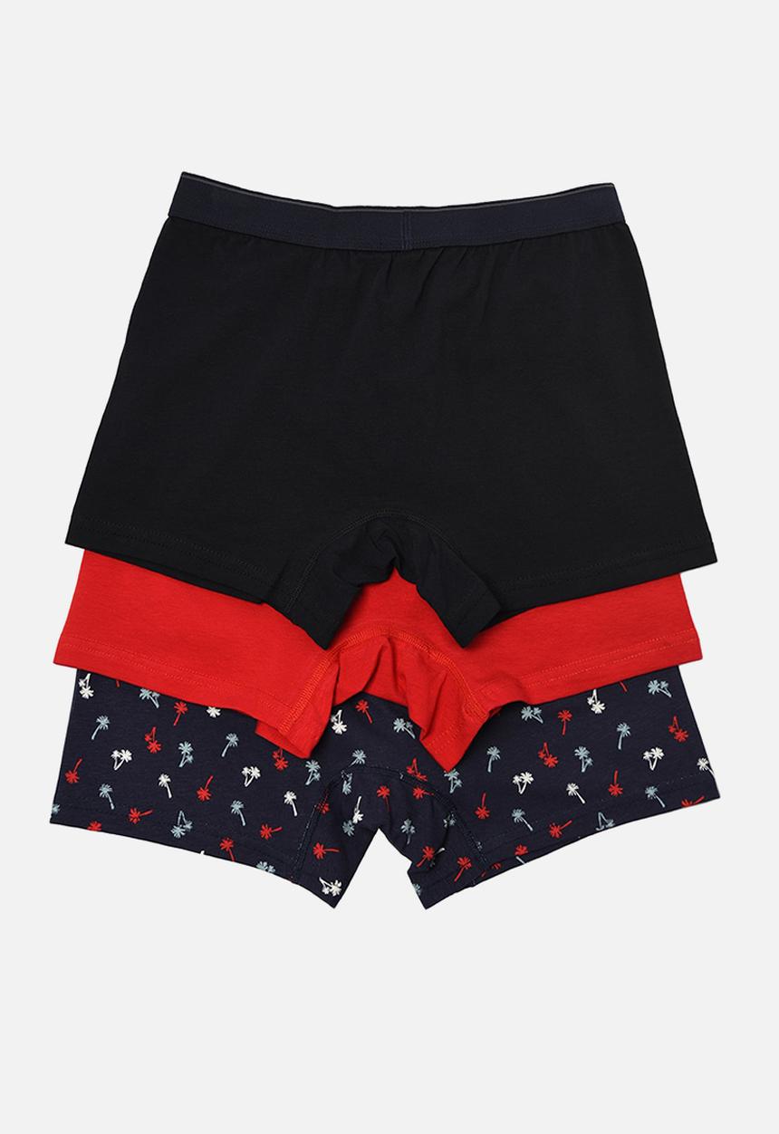 Trendyol - Printed 3 pack boxer shorts - navy/red/black