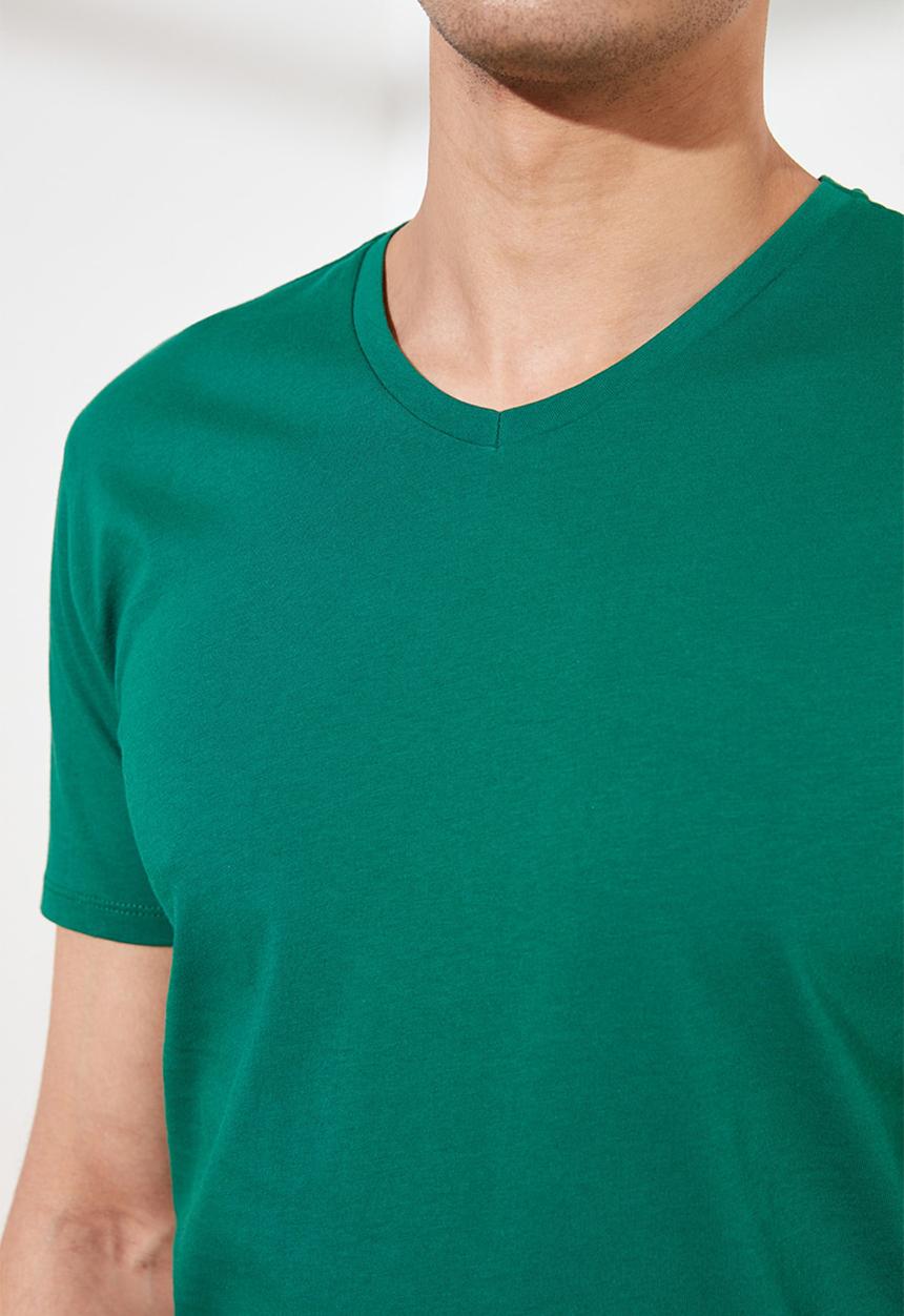 Trendyol - Plain short sleeve tee - green