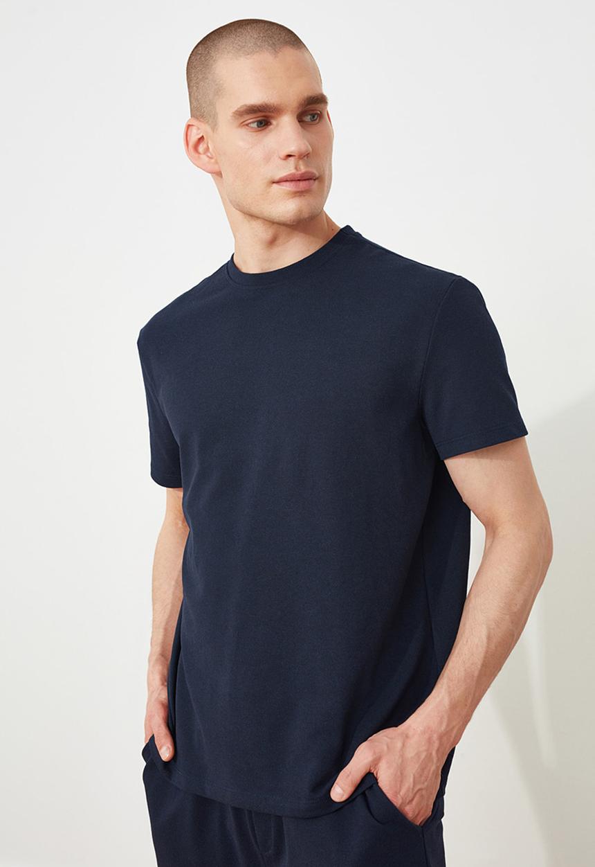 Trendyol - Basic top & shorts pj set - navy