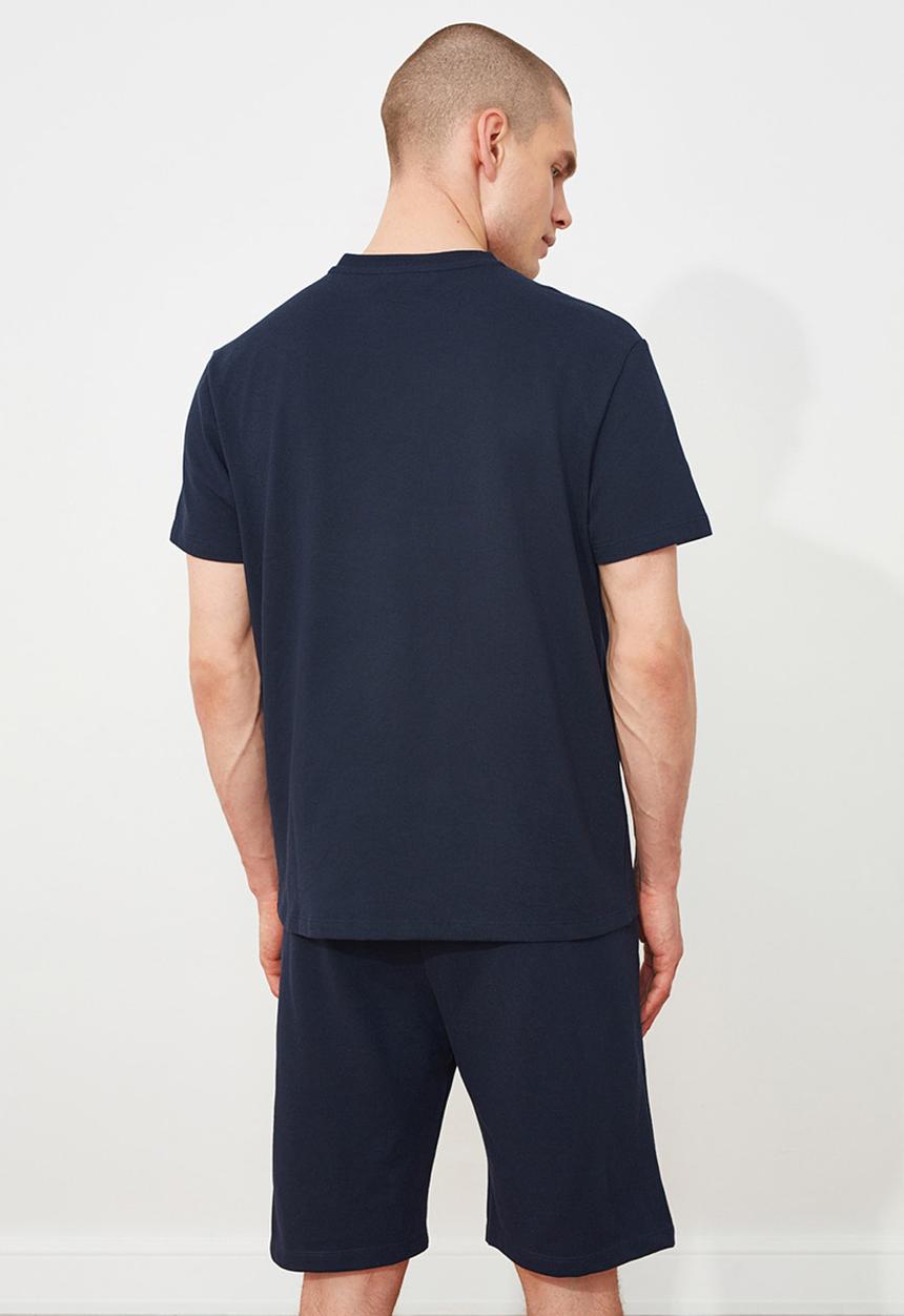 Trendyol - Basic top & shorts pj set - navy