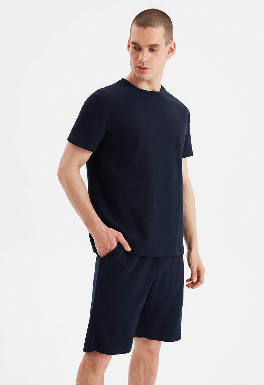 Trendyol - Plain top & shorts pj set - navy