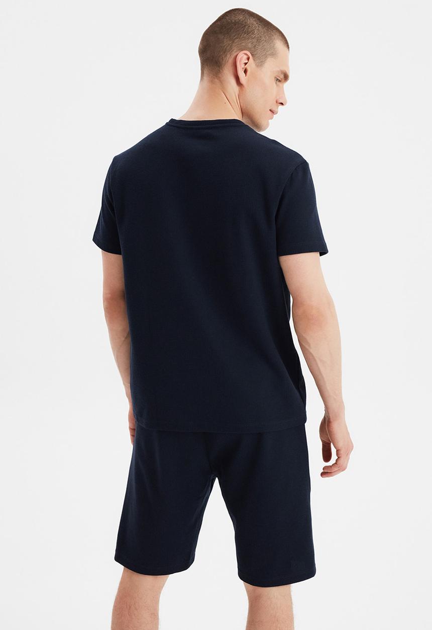 Trendyol - Plain top & shorts pj set - navy
