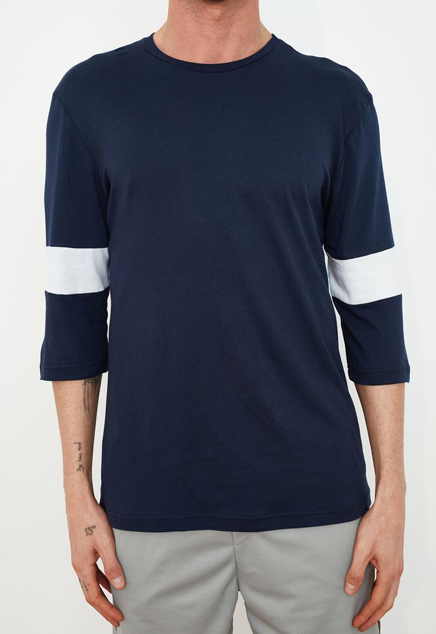 Trendyol - Half sleeve stripe tee - navy