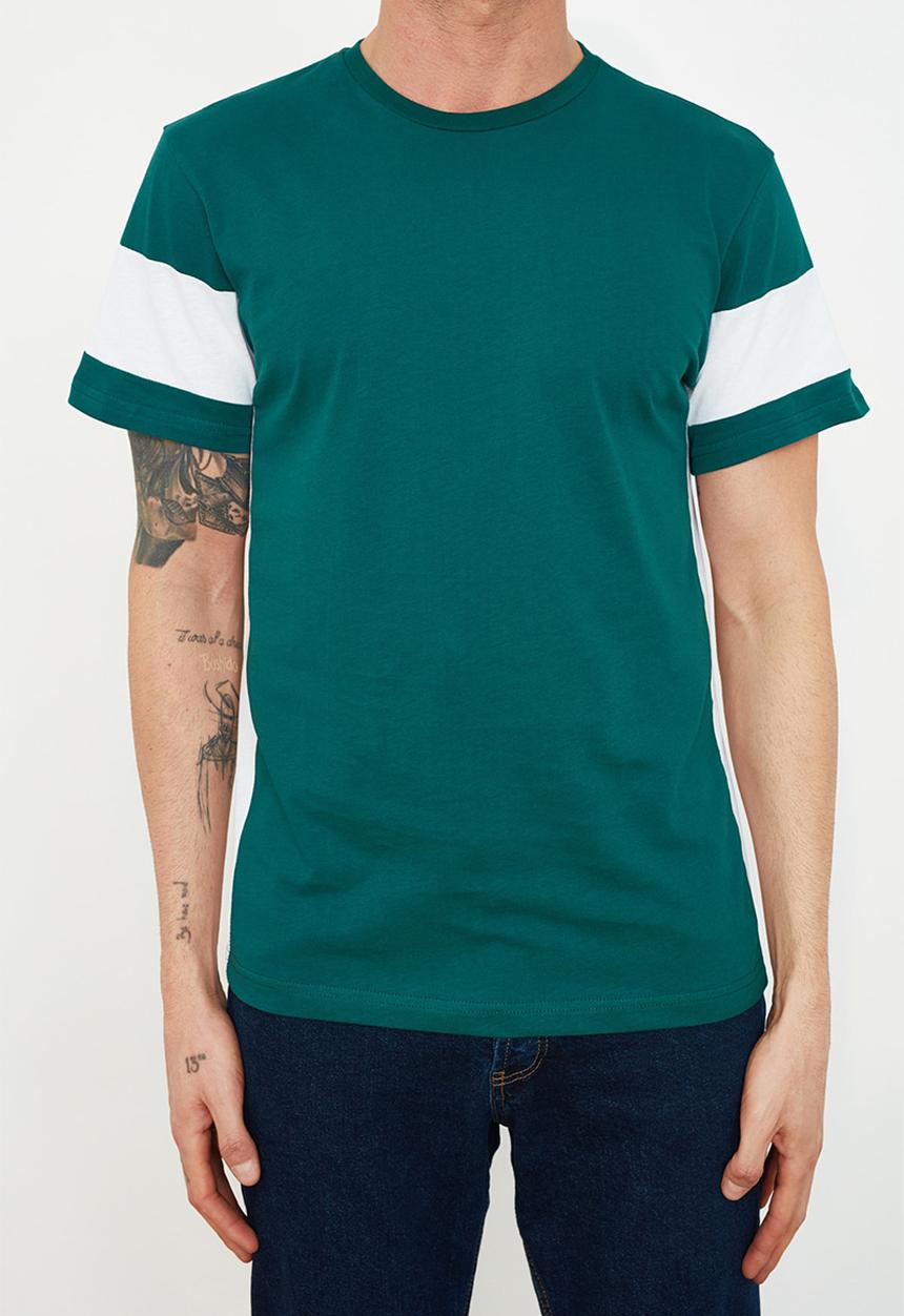 Trendyol - Sleeve stripe tee - emrald green