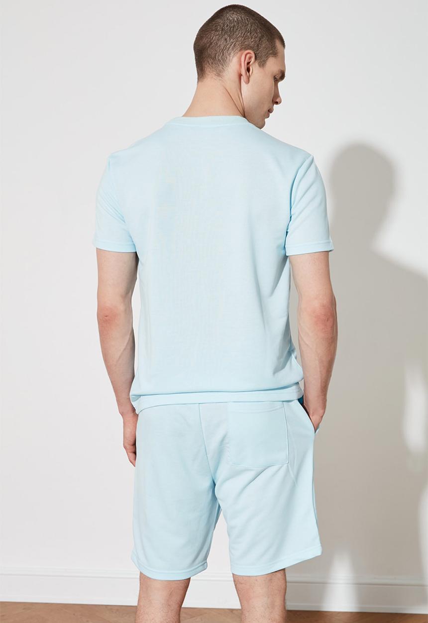 Trendyol - Chest printed sweatsuit - blue