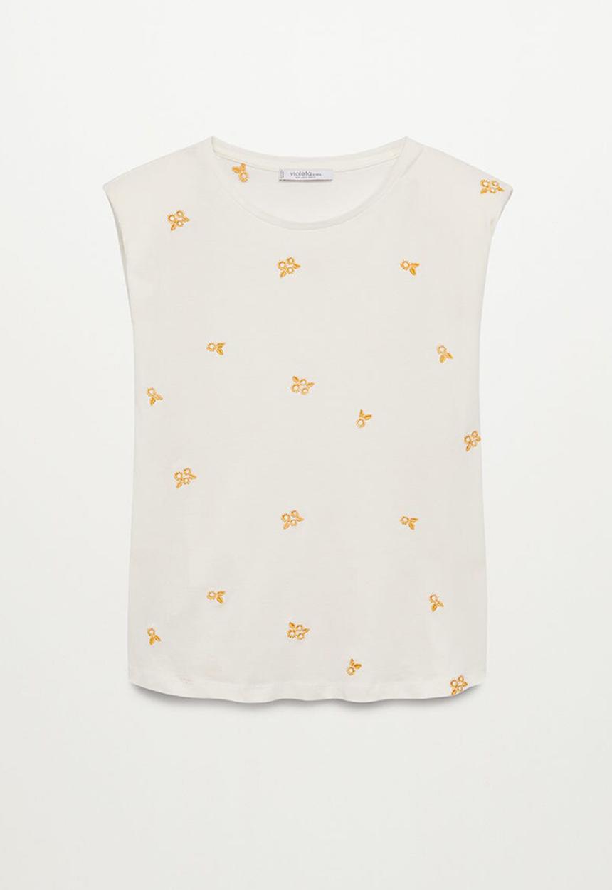 Violeta by Mango - Plus T-shirt emflow - white