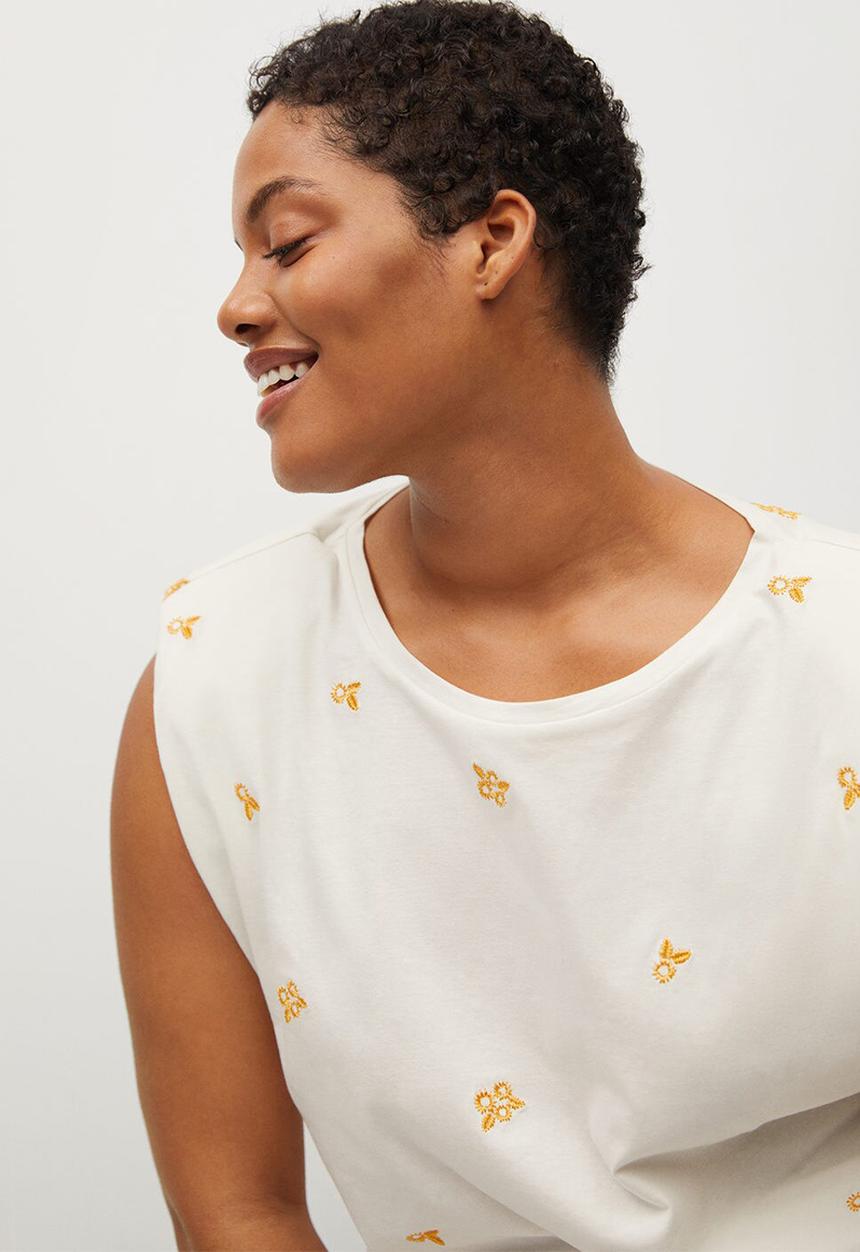 Violeta by Mango - Plus T-shirt emflow - white