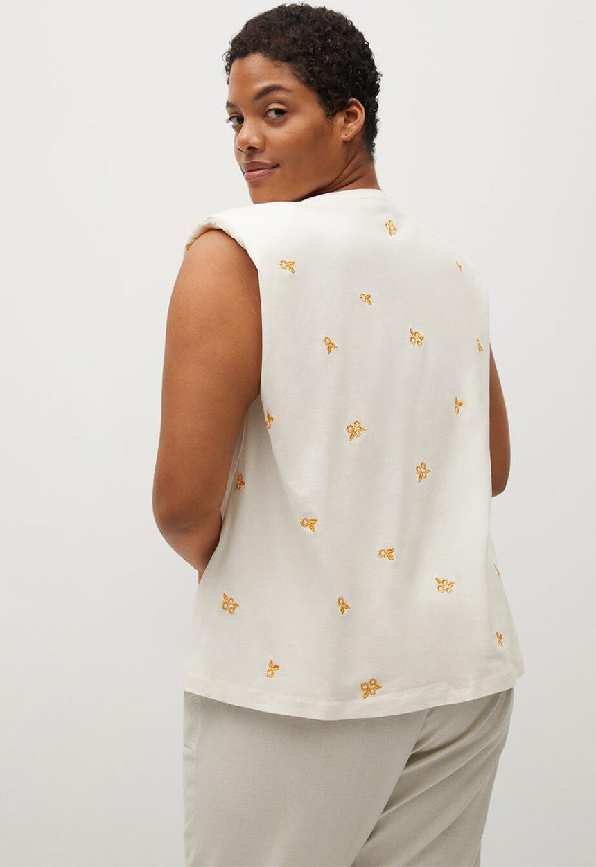 Violeta by Mango - Plus T-shirt emflow - white