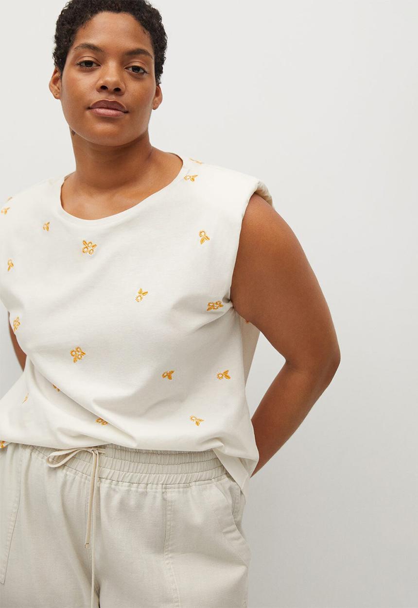 Violeta by Mango - Plus T-shirt emflow - white