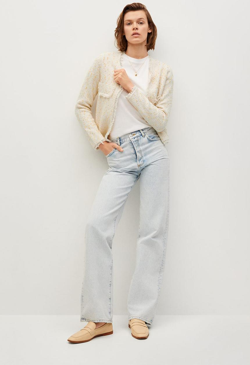 MANGO - Cardigan mikado - light beige