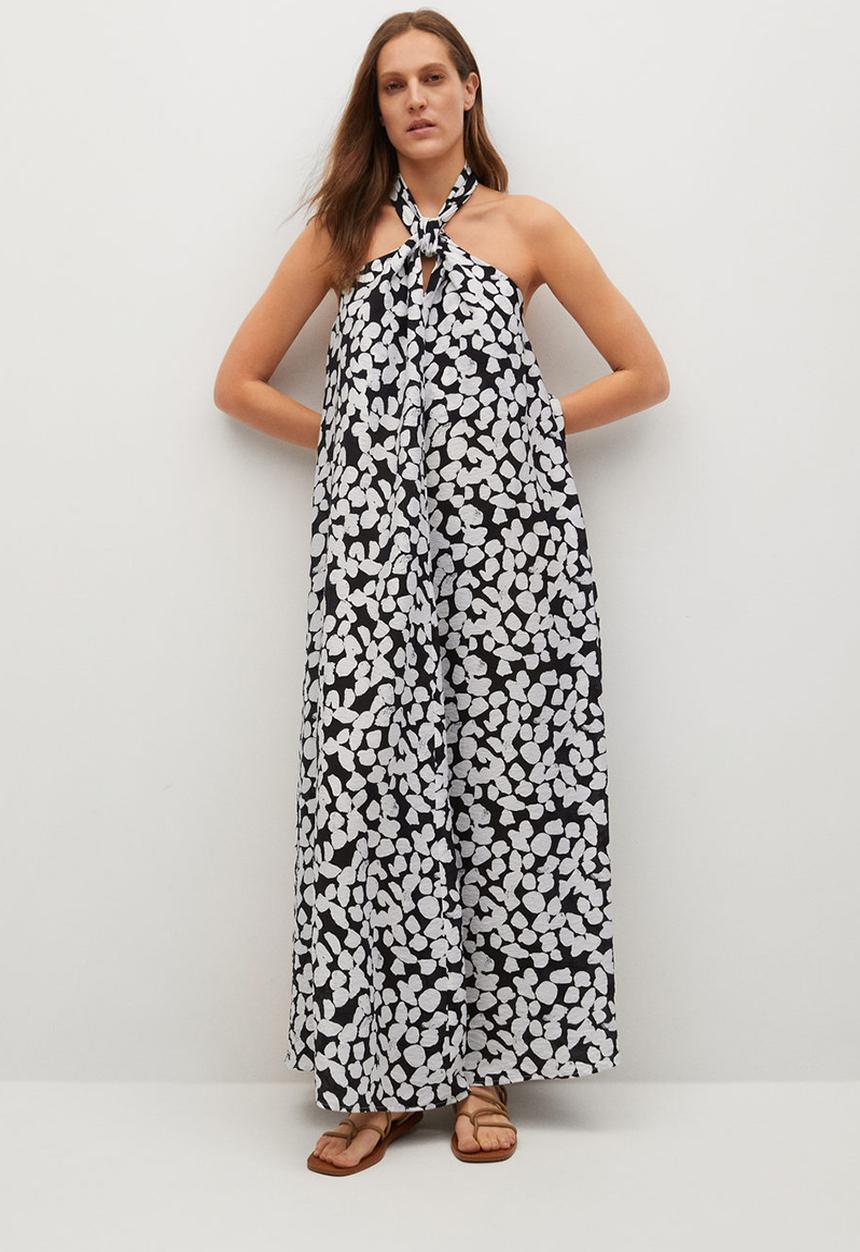 MANGO - Dress milan - white & black
