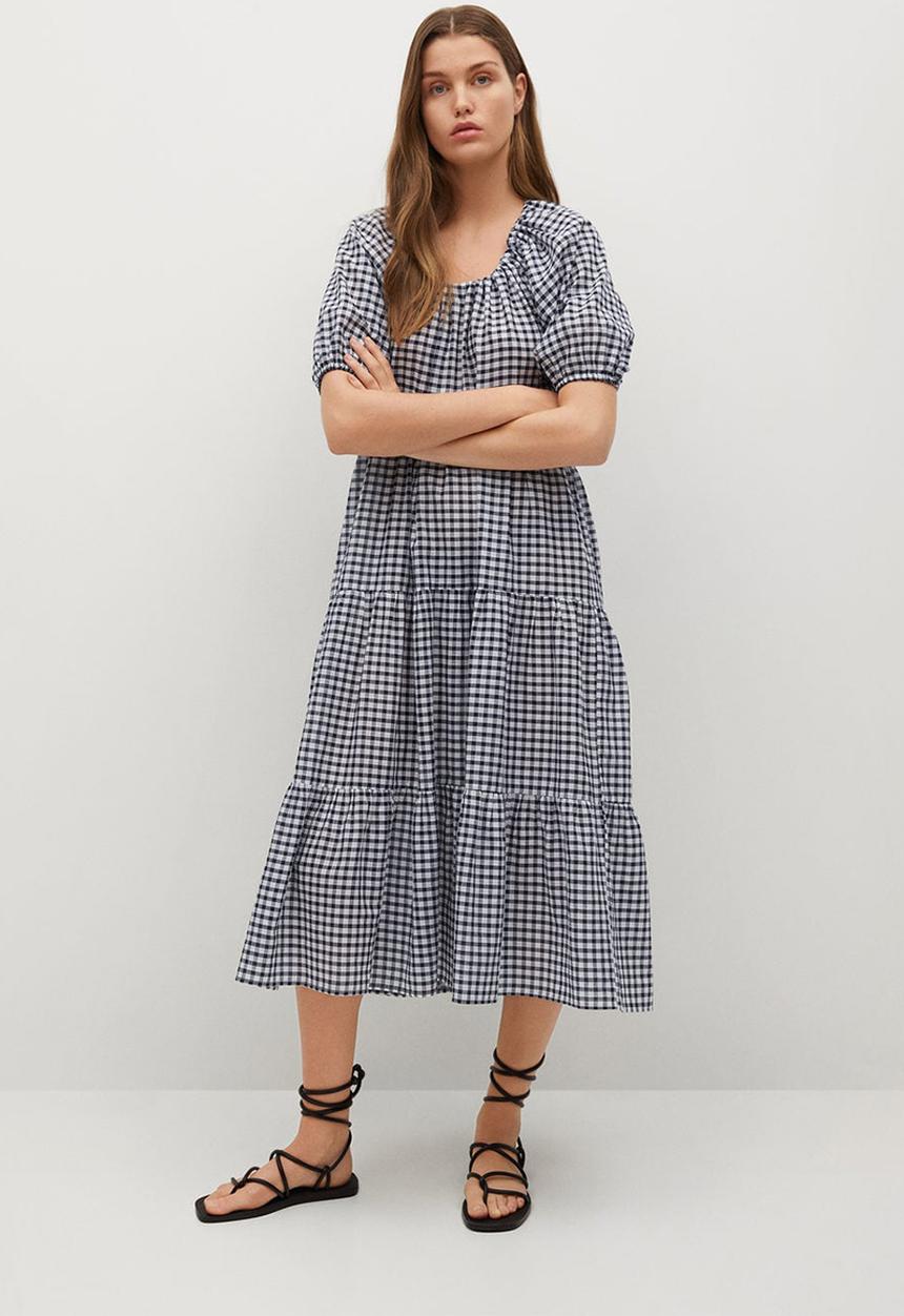 MANGO - Dress tania - black & grey