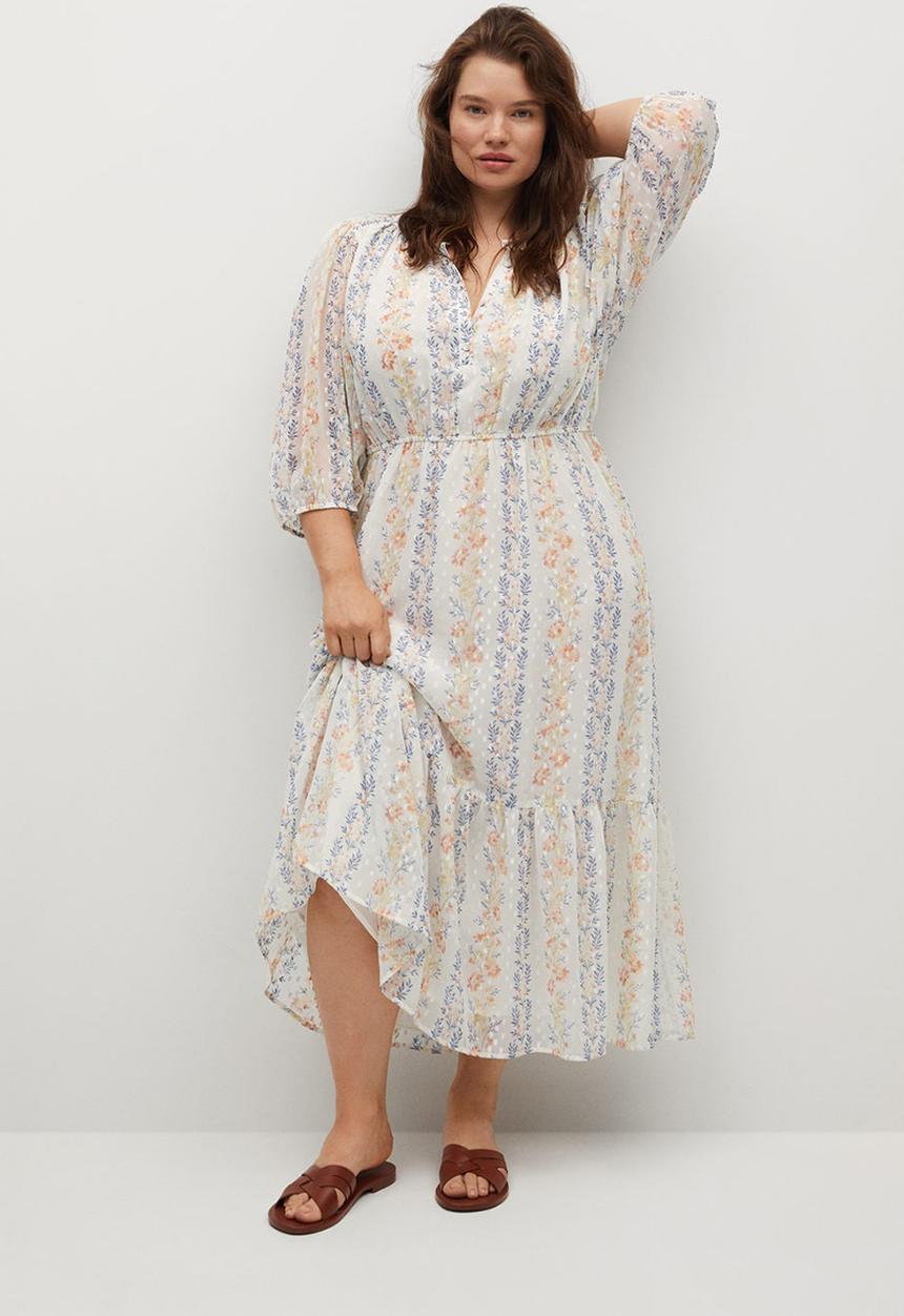 Violeta by Mango - Plus dress bonita - white