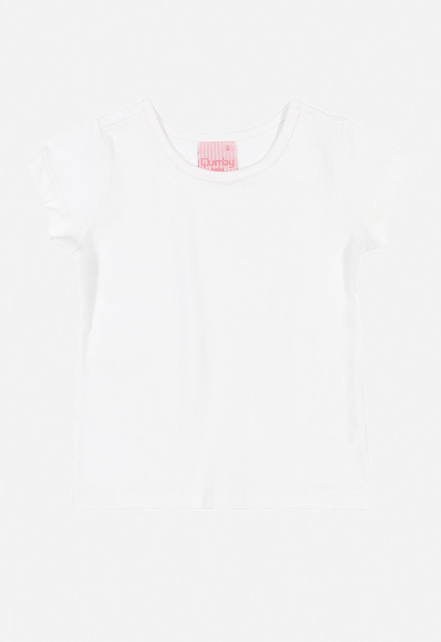 Quimby - Baby girls denim pinafore & tee set - white & blue