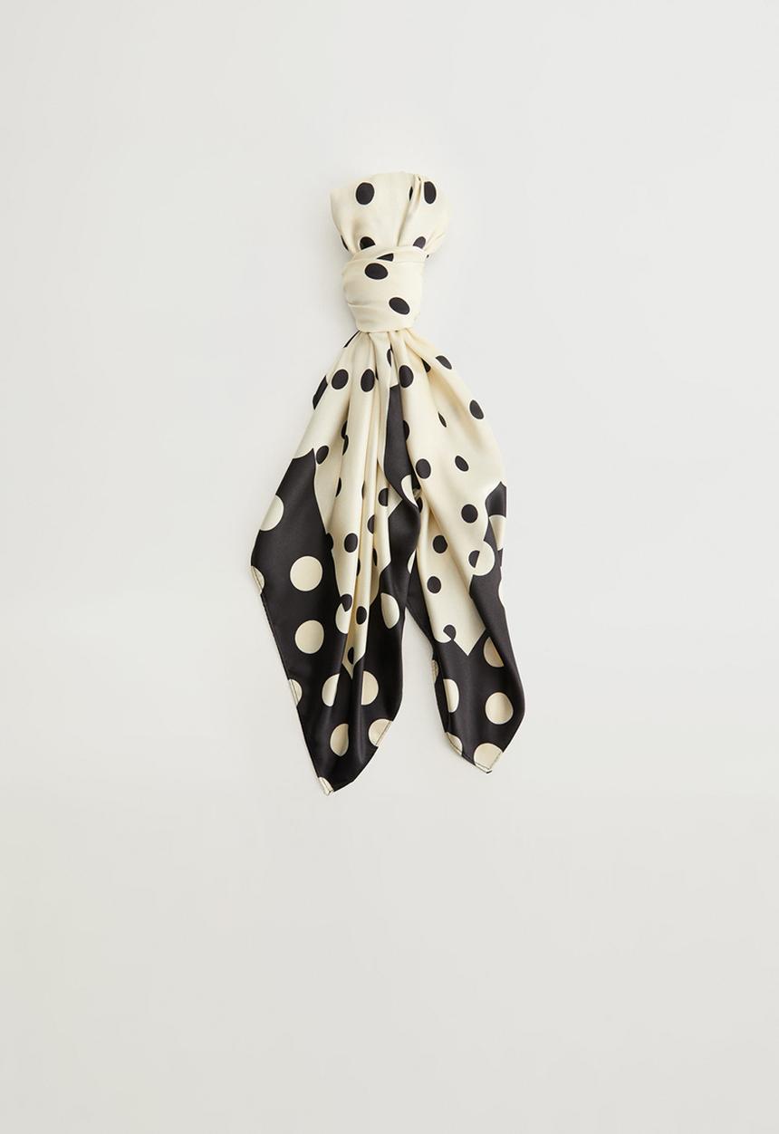 MANGO - Lalo neck scarf - beige & black 