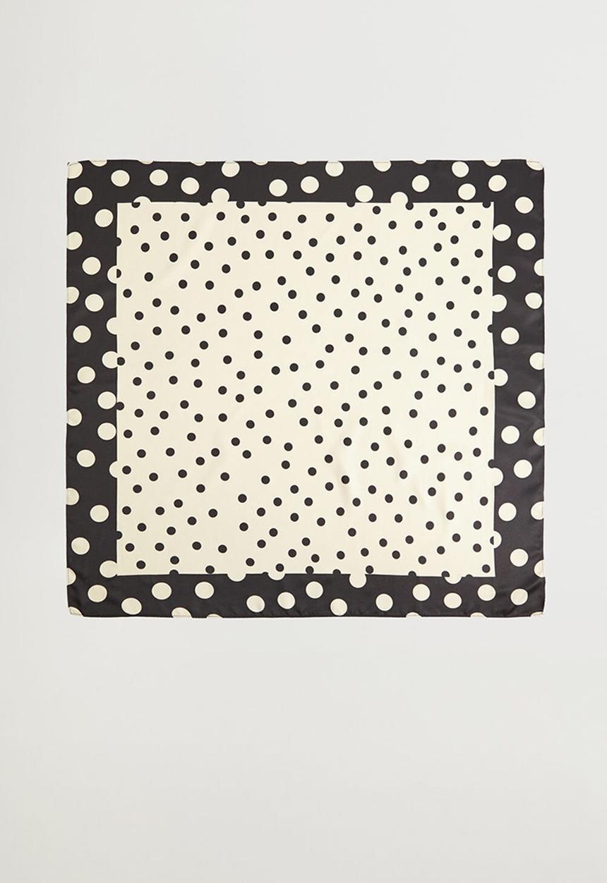 MANGO - Lalo neck scarf - beige & black 