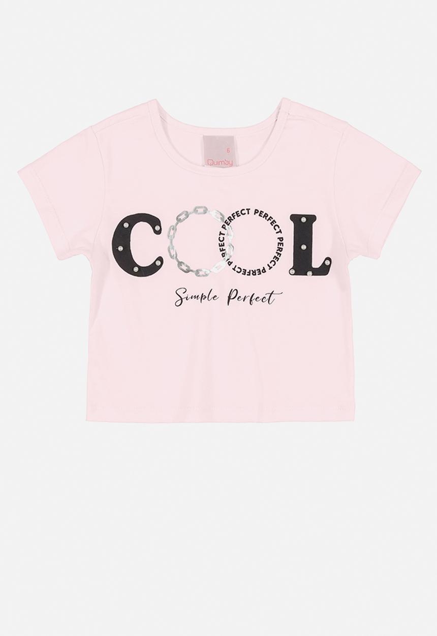 Quimby - Girls cool tee & ribbed pants set - pink