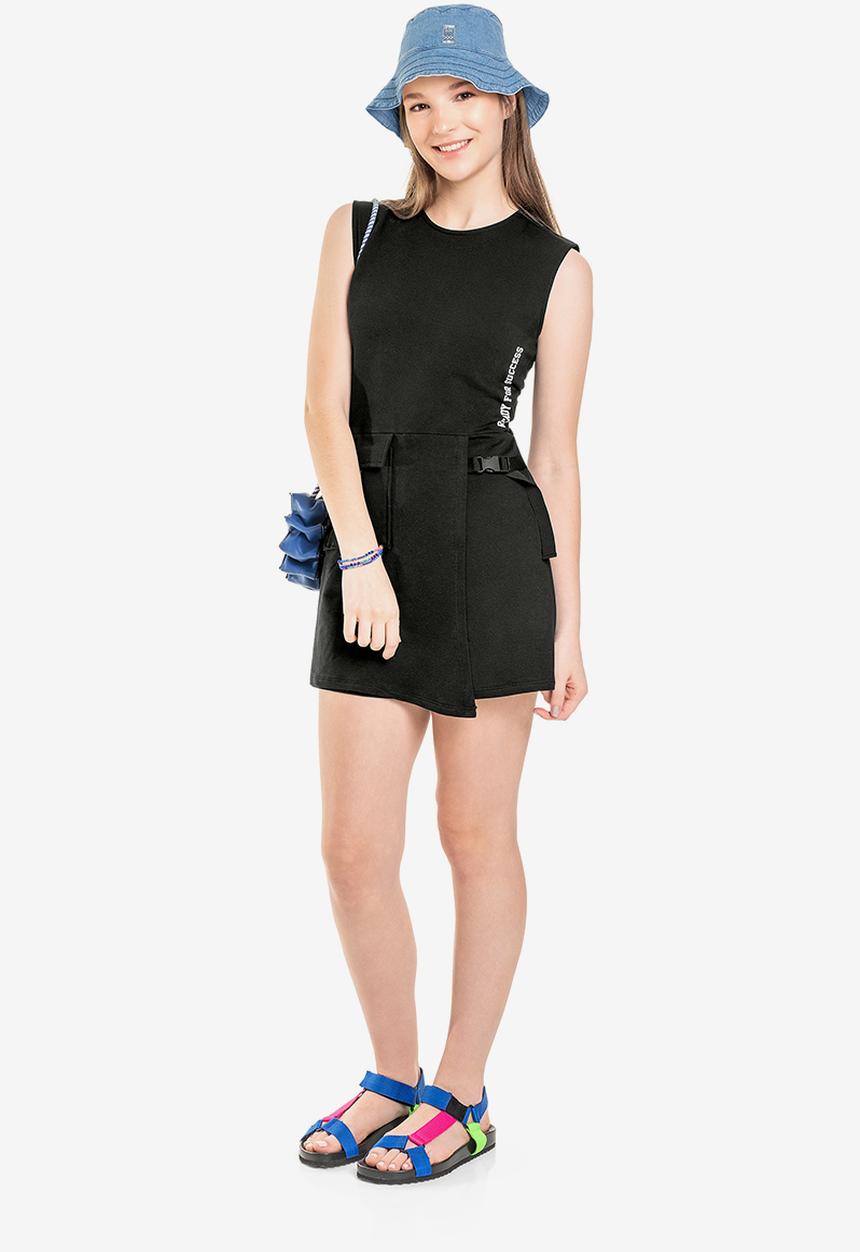 Gloss - Girls sweat playsuit - black