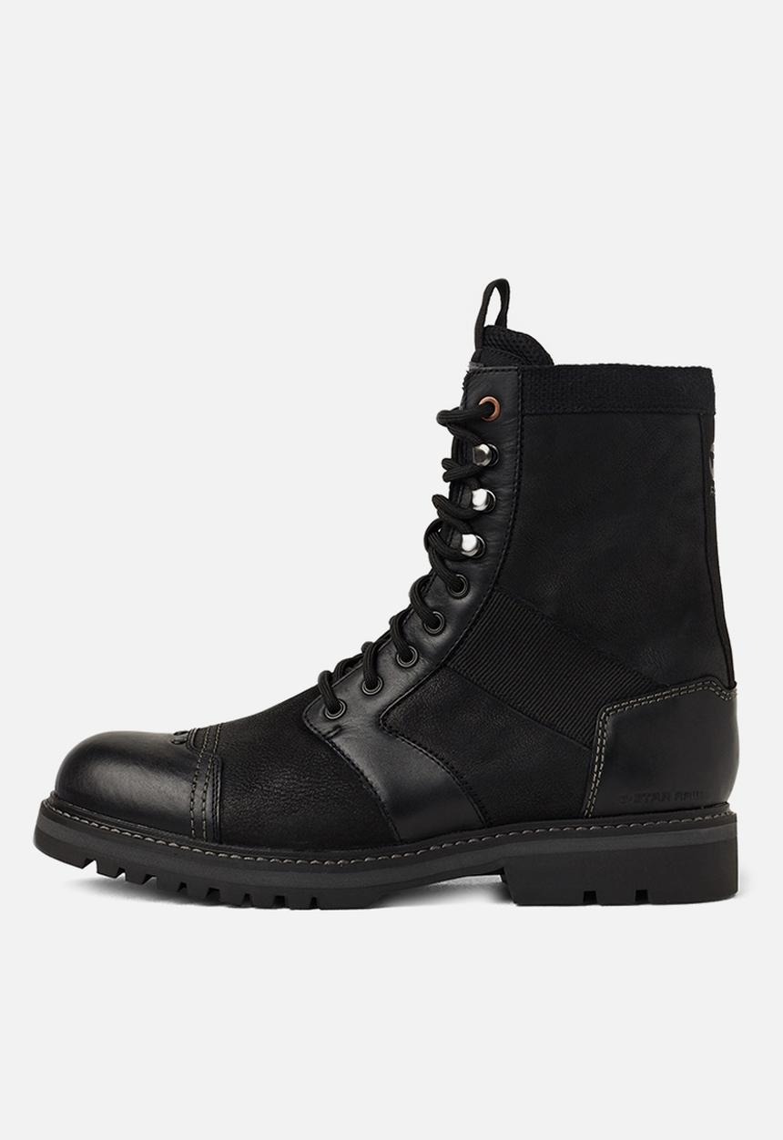 G-STAR - Trens boot leather mix  - black