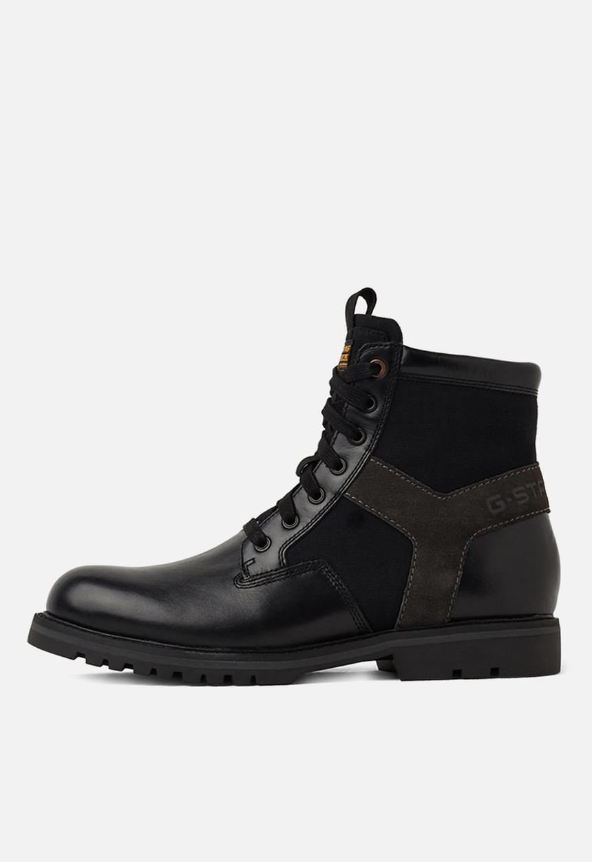 G-STAR - Powel ii cow leather/buck canvas mix - black 