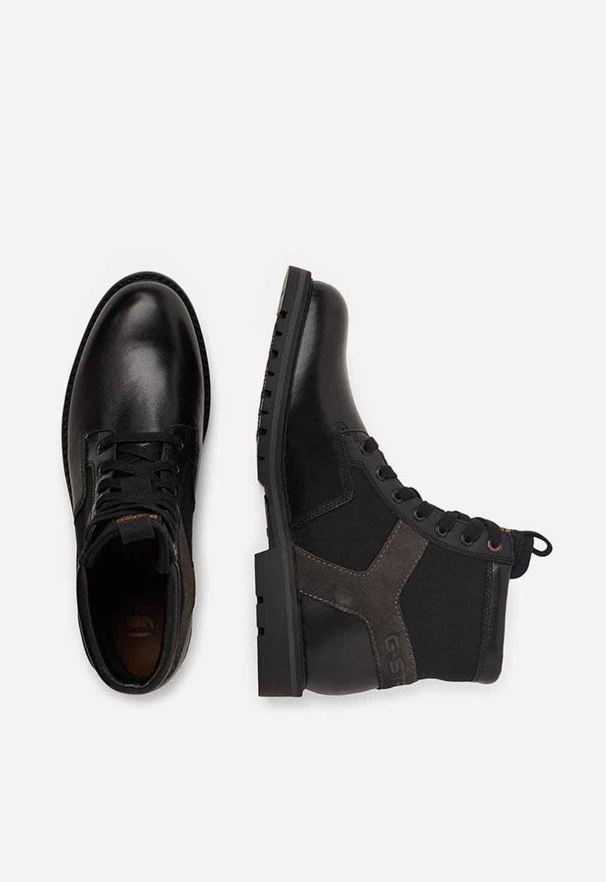 G-STAR - Powel ii cow leather/buck canvas mix - black 