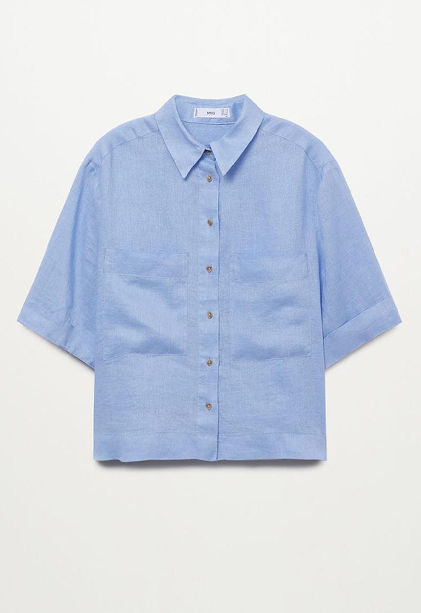 MANGO - Shirt jeni - light pastel blue