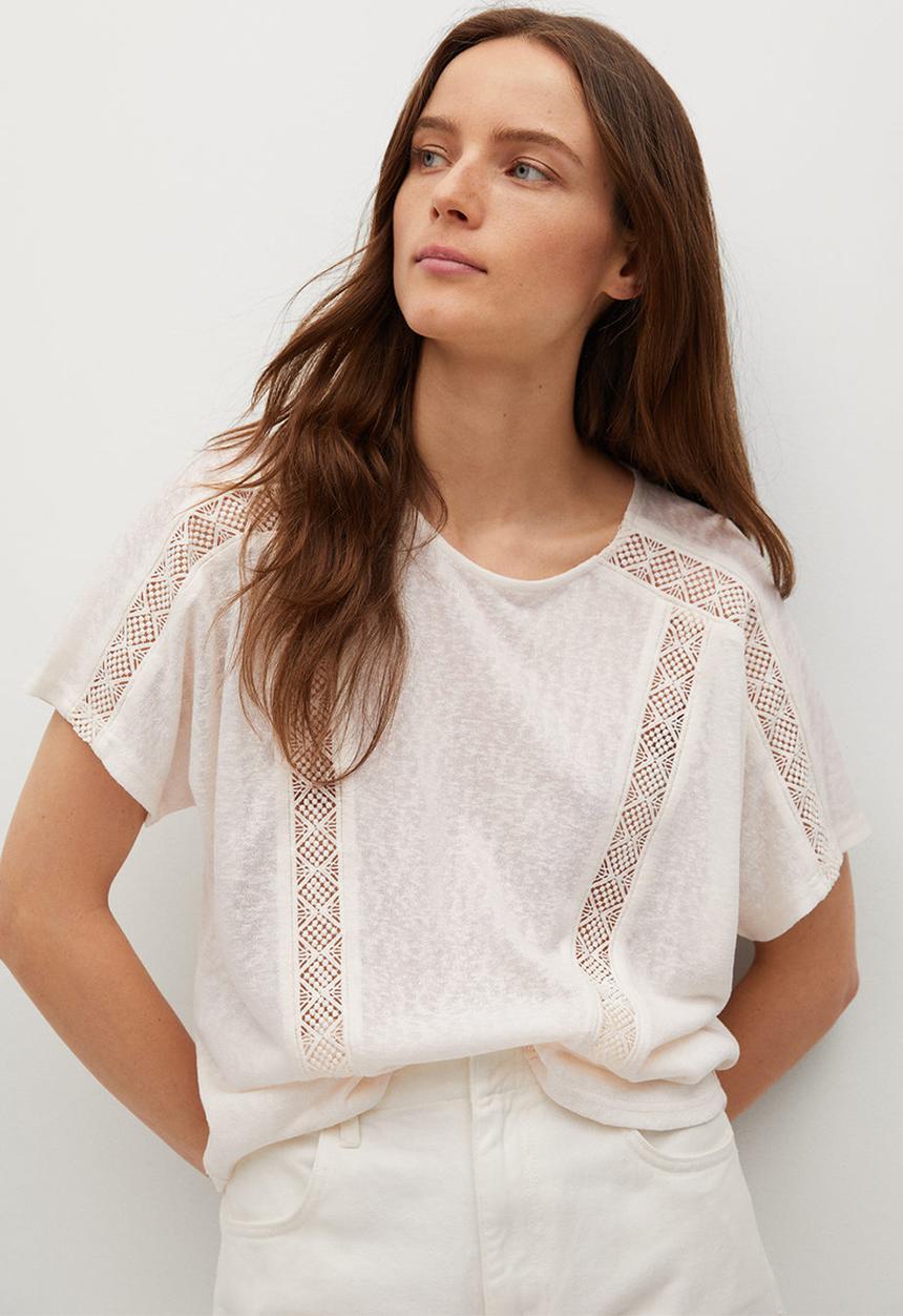 MANGO - T-shirt furni - neutral