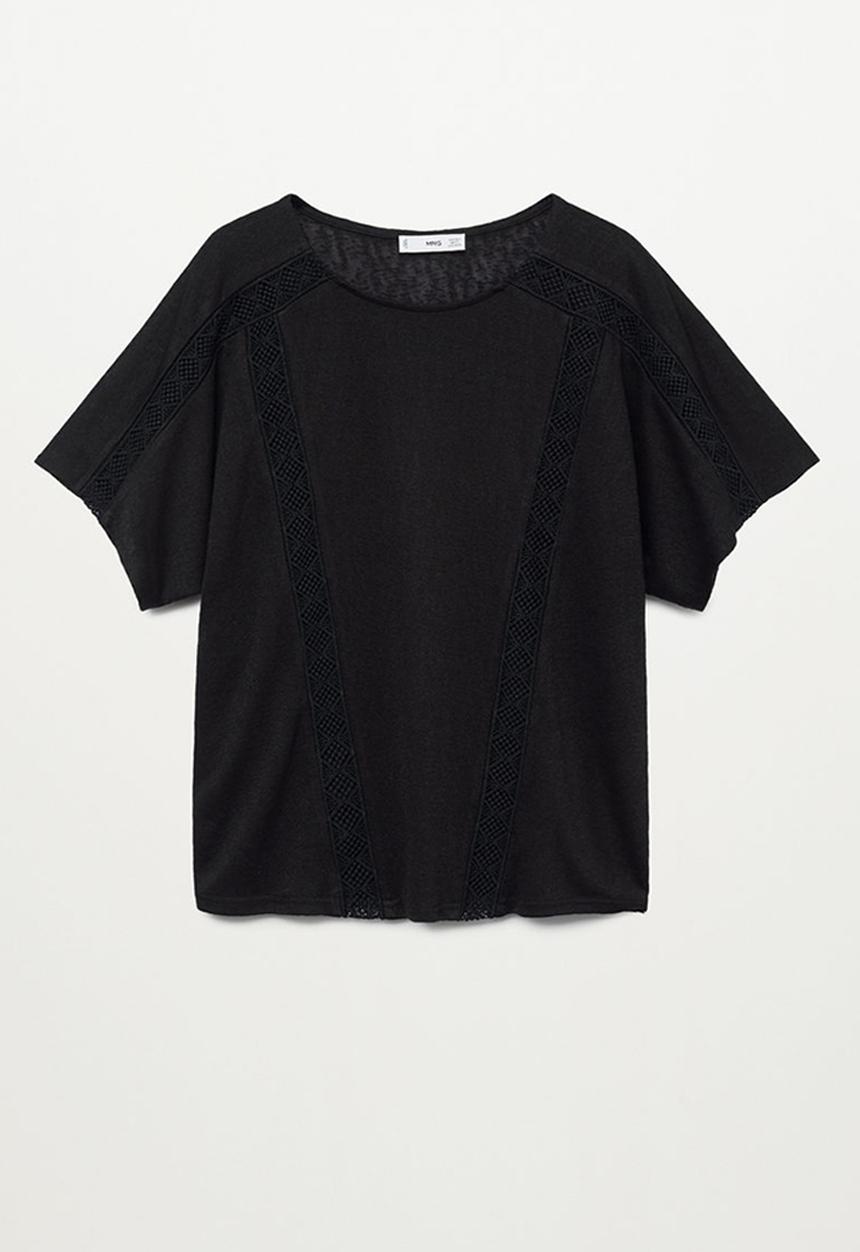 MANGO - T-shirt furni - black