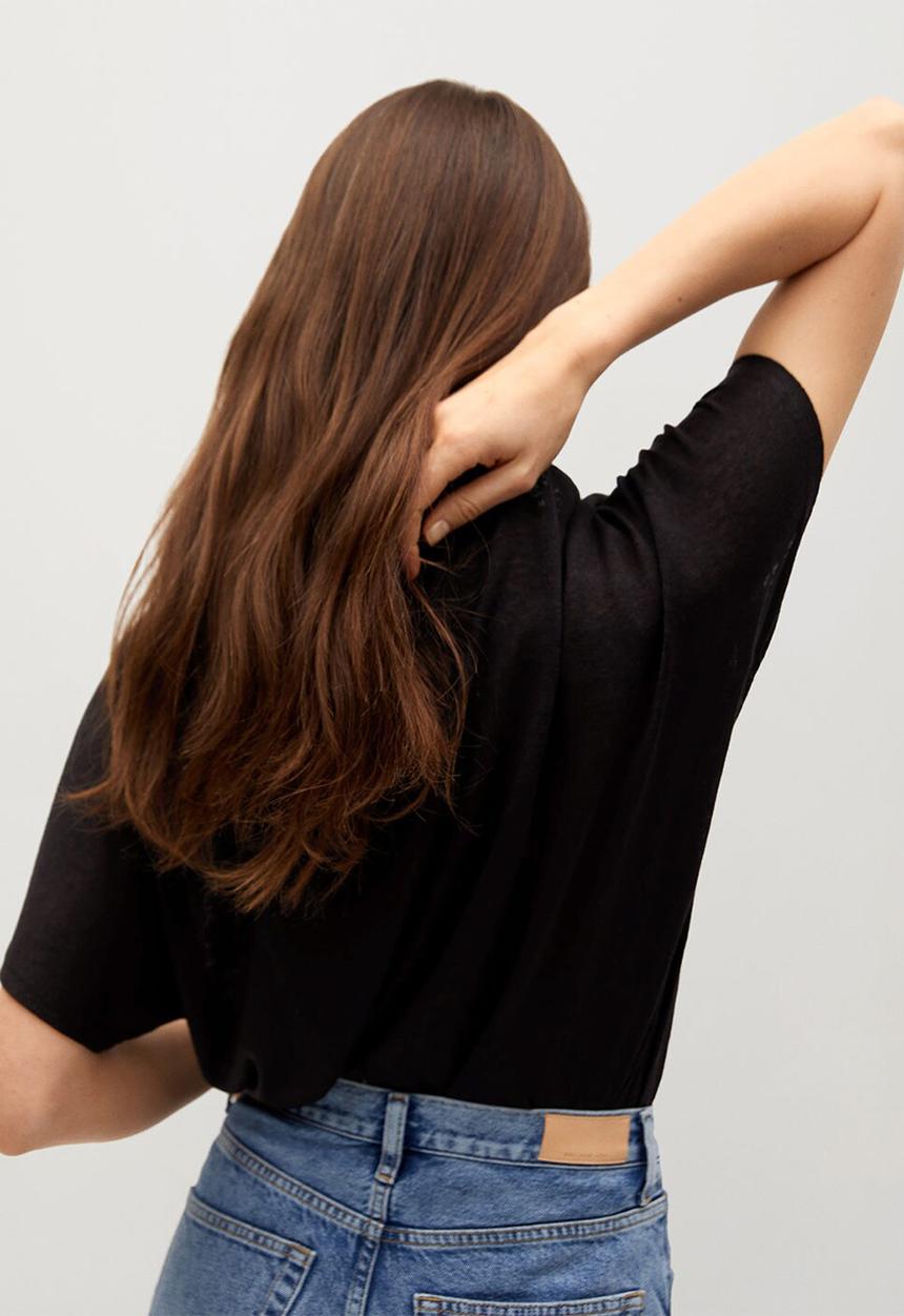 MANGO - T-shirt furni - black